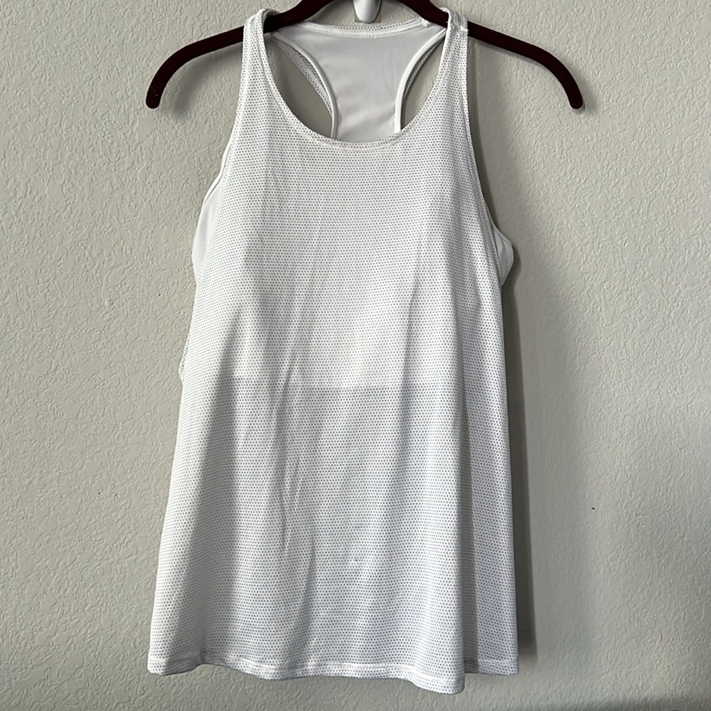 Lululemon Pushing Limits Tank White Built In Sports Bra Top